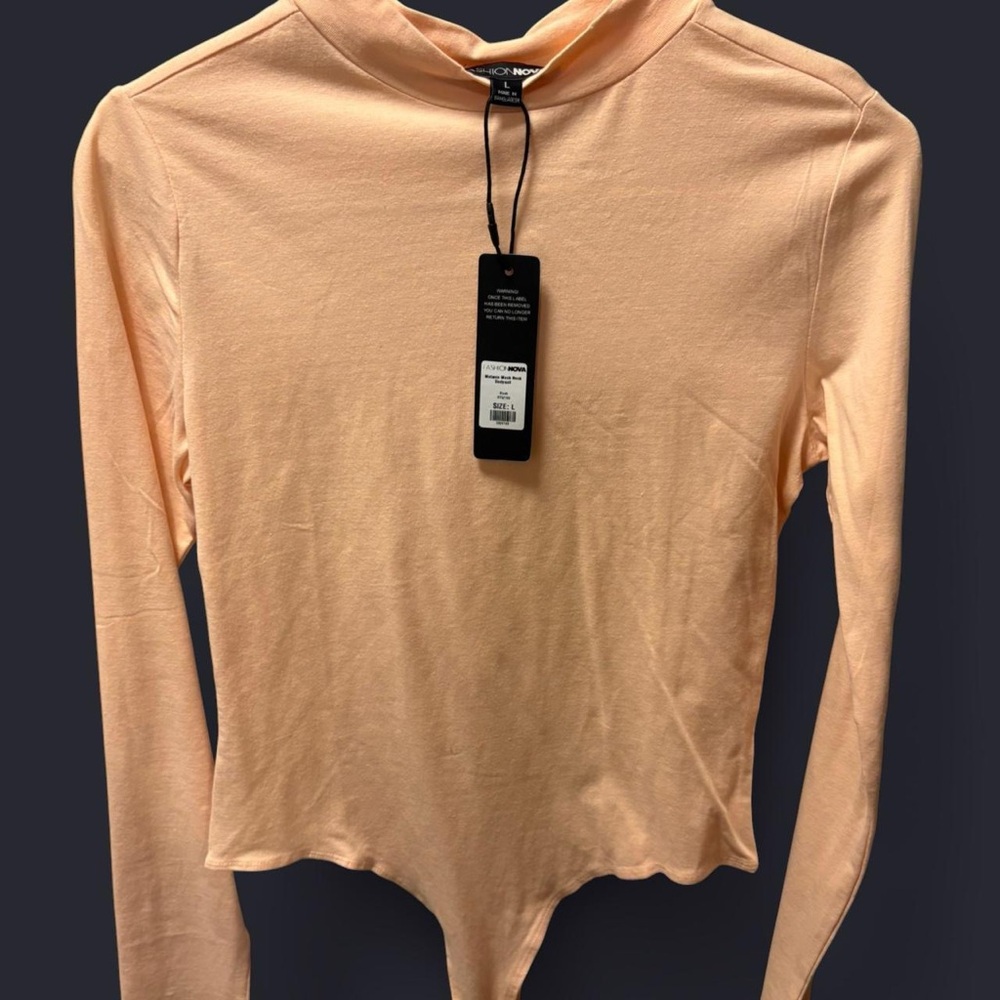 Elegant Pink Long Sleeve Blush Bodysuit (New with Tag) - Picture 2 of 3